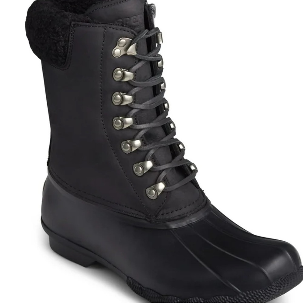 SPERRY SALTWATER BLACK TALL BOOTS NEW IN BOX sz6 rainboots
